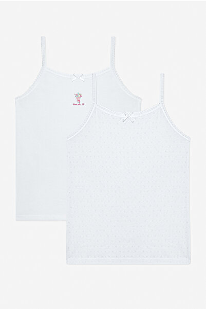 Penti Дівчача сорочка Sweet Heart з бавовни, 2 шт., оптично біла