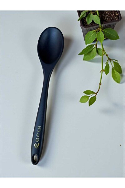 elfnur Sert Uçlu Isıya Dayanıklı Yanmaz Yapışmaz Silikon Yemek Servis Kaşığı ...