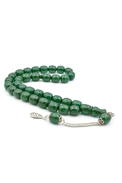 Murty99 Silver Plated Spike Barrel Cut Blue Catalin Rosary Large Size