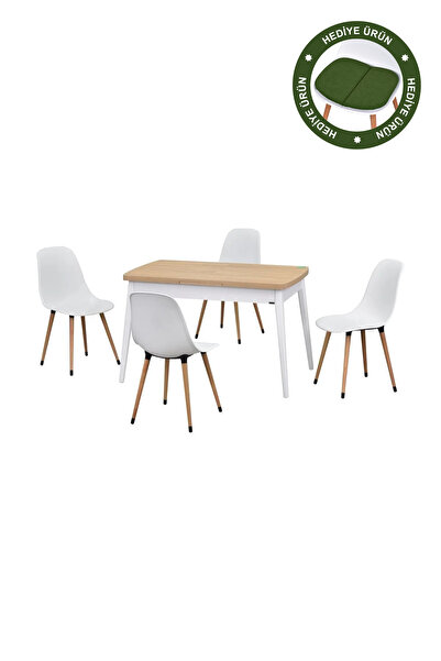 VİLİNZE Vilinze Eames Sandalye Avanos Ahşap MDF Açılır Mutfak Masası Takımı -...