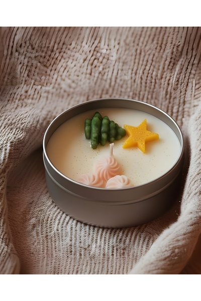 Şile Natural Doğal ve Kokulu Mum El Yapımı Yılbaşı Temalı Dekoratif Mum