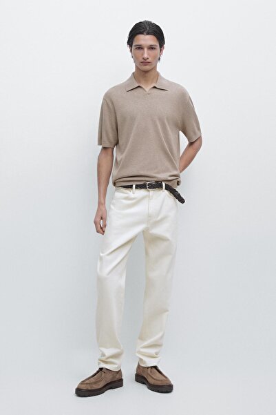 Massimo Dutti Pamuk karışımlı triko polo yaka kazak