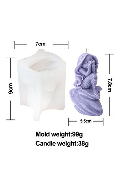 Choice قالب حورية البحر 2، قالب سيليكون ساحر لصنع الشموع على شكل حورية البحر،...