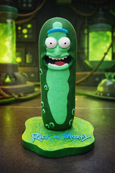 3D Rick and Morty - Turşu Pickle Rick Figürü - 16cm - Hediyelik / Koleksiyonluk