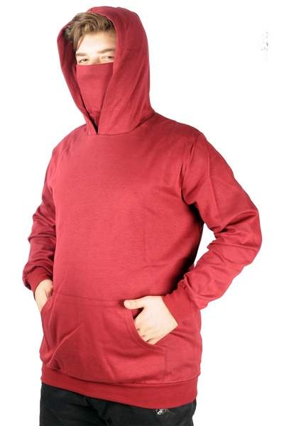 ModeXL Mode XL Plus Size muška majica sa maskom za ruke 21505 bordo crvena
