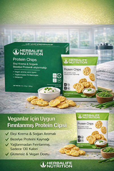Herbalife Protein Chips Ekşi Kremalı & Soğanlı Yüksek Protein Glutensiz Sağlı...