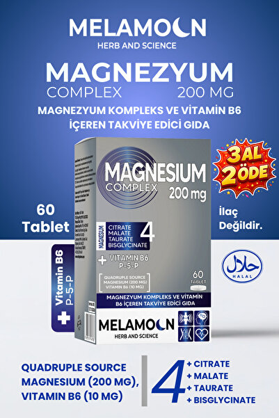 Melamoon Magnezyum Kompleks Ve Vitamin B6 (p-5-p) (bisglisinat,malat,taurat,s...