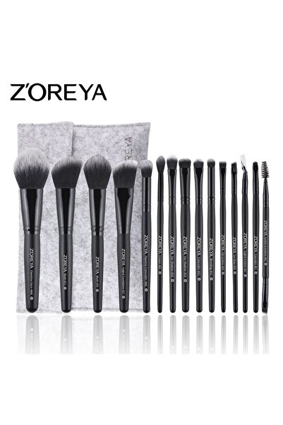 Genel Markalar 15 Parça Pro Makyaj Fırça Seti + Keçe Çanta