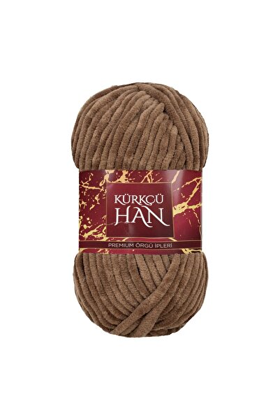 Kürkçü Han Kadife 100GR 95MT Örgü İpi Orta Kahverengi