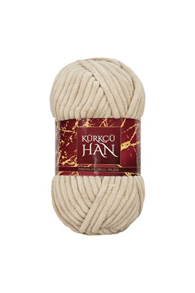 Kürkçü Han Kadife 100GR 95MT Örgü İpi Ekru