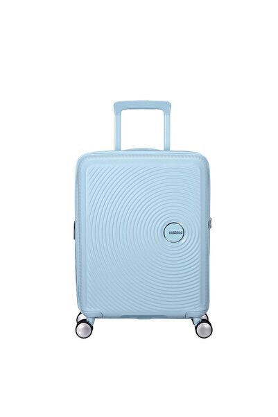 American Tourister Açık Mavi Soundbox - Körüklü 55 cm Kabin Boy Sert Valiz