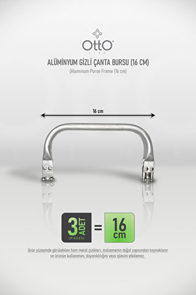 Otto حقيبة معدنية مخفية - 3 قطع - 16 سم - أداة معدنية للحقائب، إكسسوار للحقائب