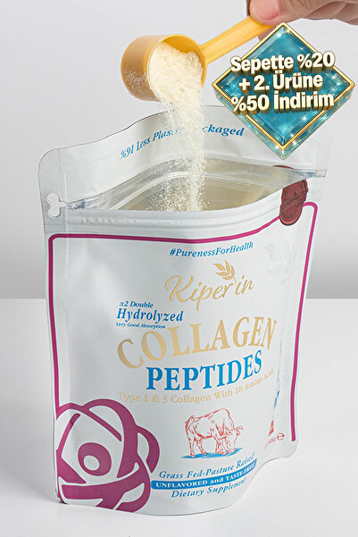 Kiperin %100 Saf ve Doğal Yüksek Biyoaktif Çift Hidrolize Kolajen Peptitler i...