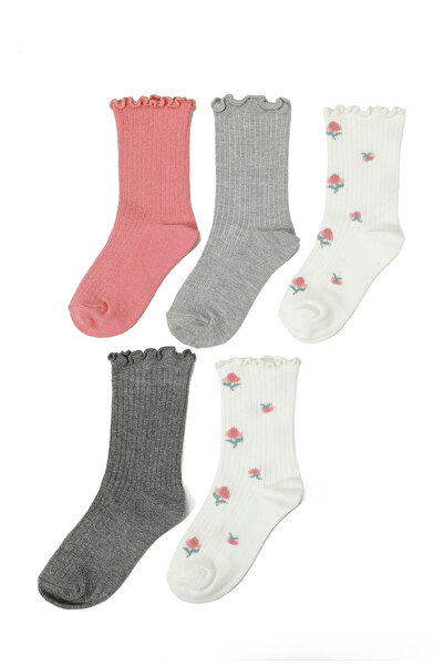 Polaris NUDE 5 LI SKT-G 5PR Pembe Kız Çocuk Soket Çorap