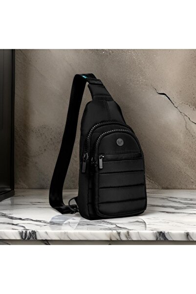 LEONAANELIA Scuti Unisex Crossbody Çapraz Göğüs Çanta, Siyah