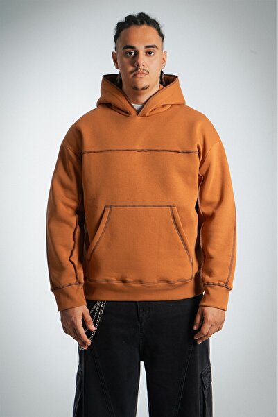 Plus Eighteen Ters Dikiş Erkek Hoodie US3997KH