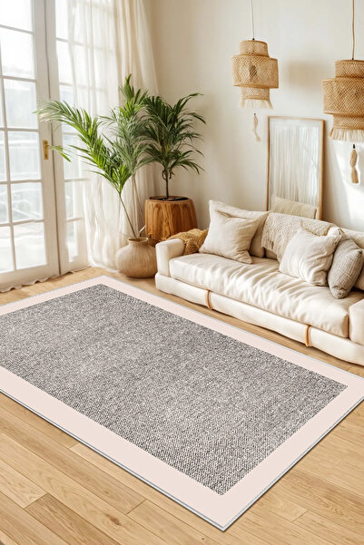 df home Salon Halısı Geometrik İskandinav Eskitmeli Dijital Baskı Yıkanabilir...