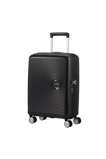 American Tourister Siyah Soundbox - Körüklü 55 cm Kabin Boy Sert Valiz