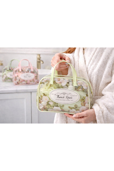 ARVALE حقيبة مجموعة الشاطئ والسفر من فرينش روزز مكونة من 4 قطع - حقيبة استحما...