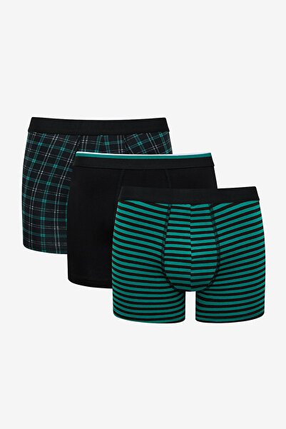 Penti Erkek Tartan 3lü Siyah Boxer