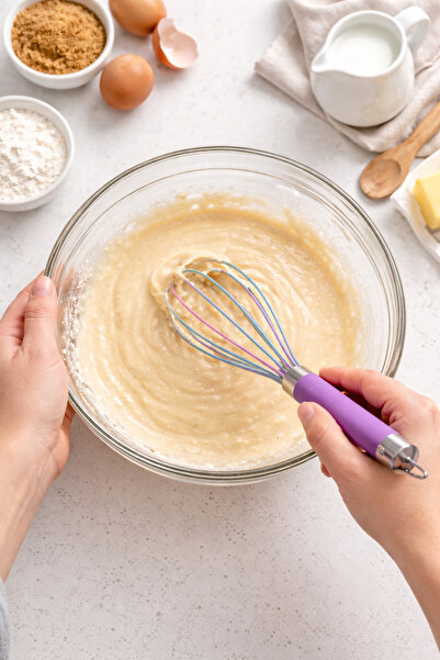 Binbirreyon Steel Handle Silicone Beater 29cm Anti-Scratch Silicone Coated Ra590