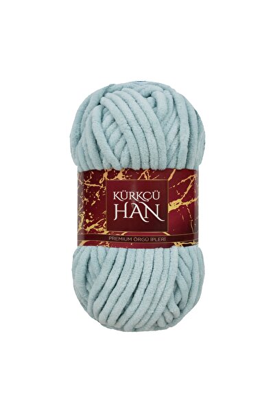 Kürkçü Han Kadife 100GR 95MT Örgü İpi Açık Mint
