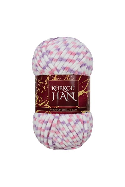 Kürkçü Han Kadife 100GR 95MT Örgü İpi Açık Pembe - Lila