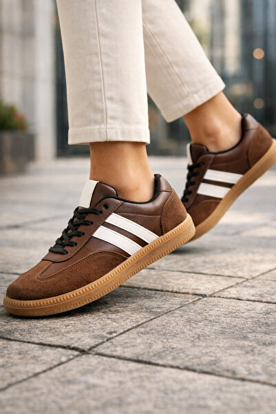 Emax Pantofi sport retro maro pentru femei, pantofi sport confortabili de zi ...