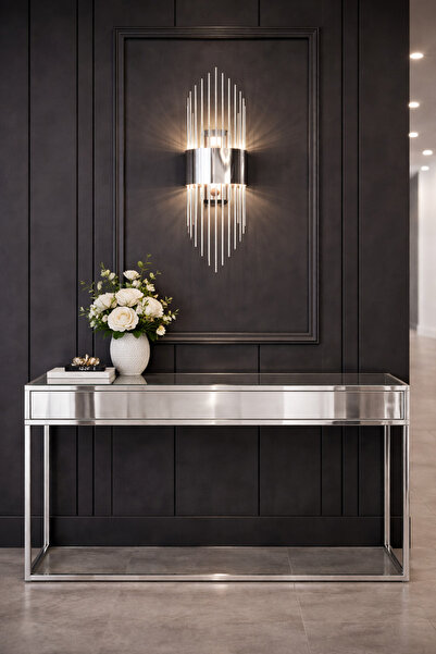 shop Siena Modern Krom Gümüş Pilli ve Elektrikli Günışığı Ledli Duvar Apliği ...