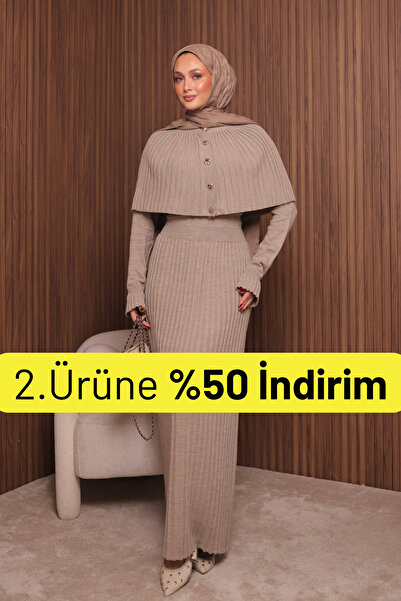 Balenbi Women's Tight Knitted Cape Sweater Hijab Dress Std Size 1150