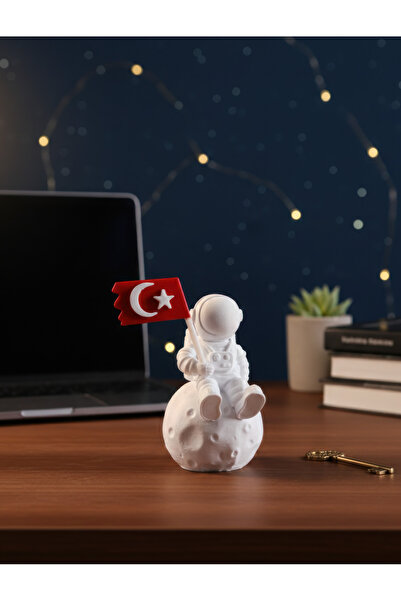 Bayan Rottenmeier Türk Bayraklı Astronot Dekoratif Obje - Biblo - Dekor