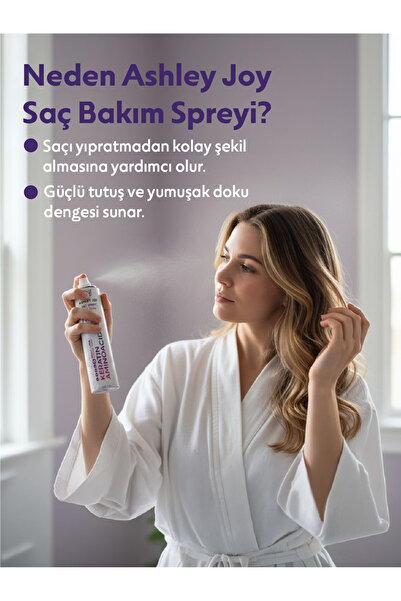 ASHLEY JOY Keratin Ve Aminoasit Içeren Güçlütutuş Şekillendirici Saç Spreyi 300 ml