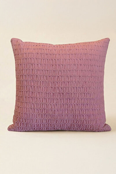 Elart Husă de pernă Calm Kırlent cu decupaj Jacquard Decorativ (43x43 cm) Roz...