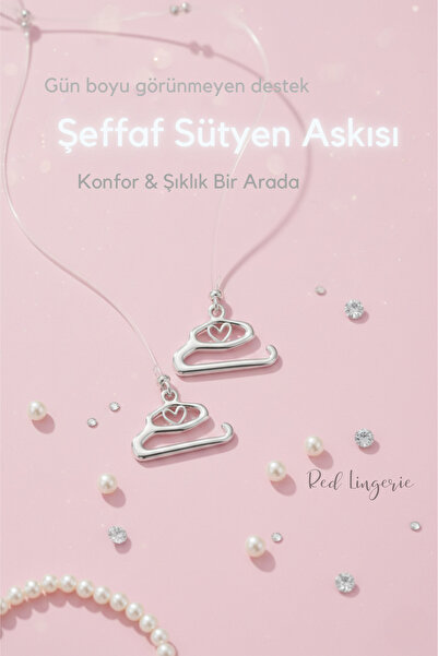 red iç giyim Curea de sutien transparentă, invizibilă și ajustabilă, cu model...