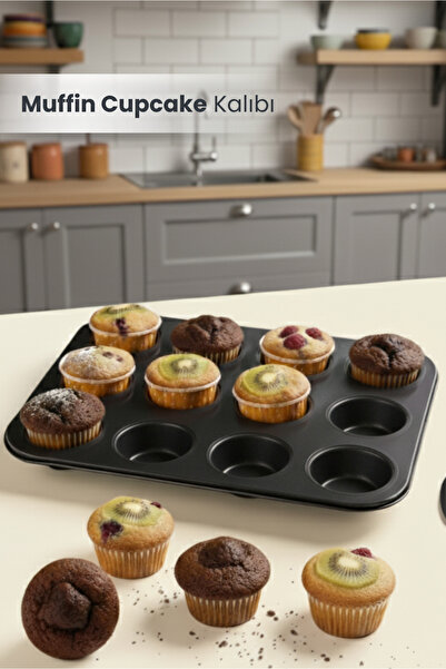 Orvila قالب خبز الكعك والمعجنات متعدد الأغراض غير لاصق مكون من 12 قطعة