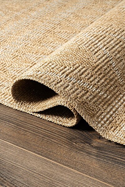 Cotto Home Tiora TI007A Bej Jüt Halı Naturel Sisal Örme Hasır Modern Yıkanabi...