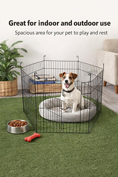 TncPatiShop Katlanır Metal Eğitim Çiti Köpek Eğitim Tuvalet Oyun Alanı Kedi K...