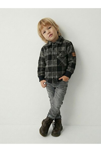 rg kidsstore Bebek Jaglon Detaylı Oduncu Gömleği