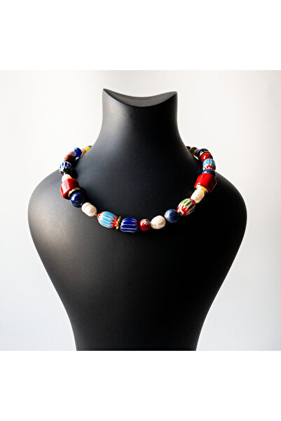 THEIA GemWorks Talmi - Nepal Cam Boncuk, Lapis Lazuli, Mercan, Hematit & İnci...