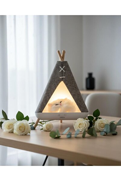 Geox Tent Shape Kedili Masa Lambası, Gece Lambası, Abajur