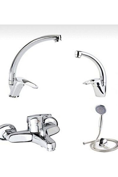 Genel Markalar Mix 4 Lü Batarya Set Mutfak Banyo Lavabo Ve Duş Seti Garantili...