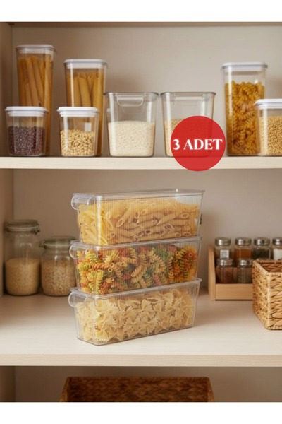 Okyanus Home 3 قطع من منظم الثلاجة الصغير مع غطاء وحاوية تخزين سعة 2000 مل