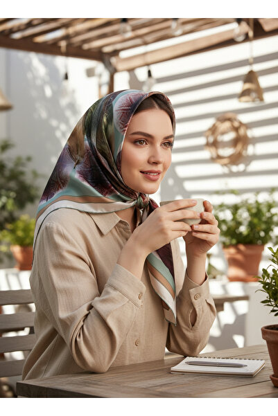 Onur وشاح - نموذج جديد للطباعة الرقمية نمط أوراق الشجر وشاح حجاب ملابس عالية ...