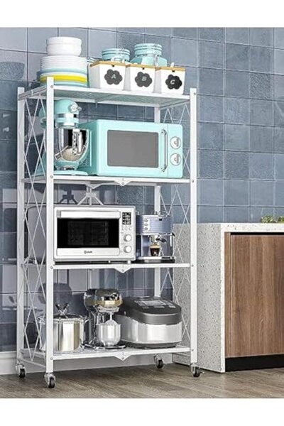 EGG 4-Shelf Metal Wire Multi-Shelf Foldable Storage Rack for Garage/Kitchen/H...