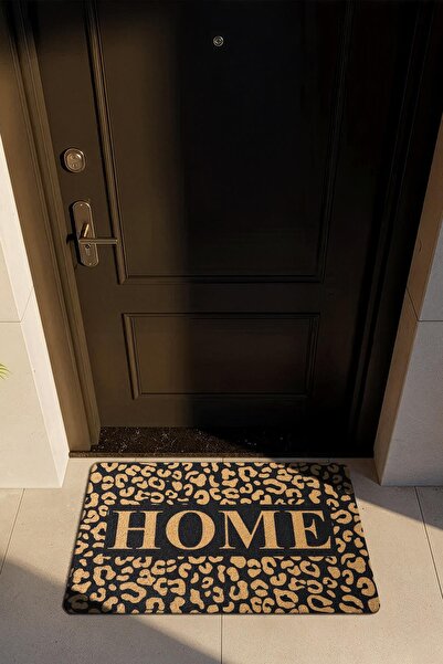 Cotto Home CocoJoy PJ001A Home Leopar Desenli Kalın Kaymaz Taban Nem Alıcı Şı...