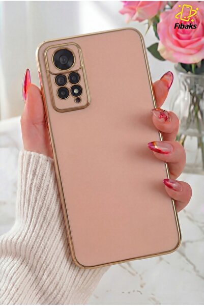 Fibaks Redmi Note 11 Pro/12 Pro 4G Kılıf Parlak Kenarlı Altın Işlemeli Kamera...