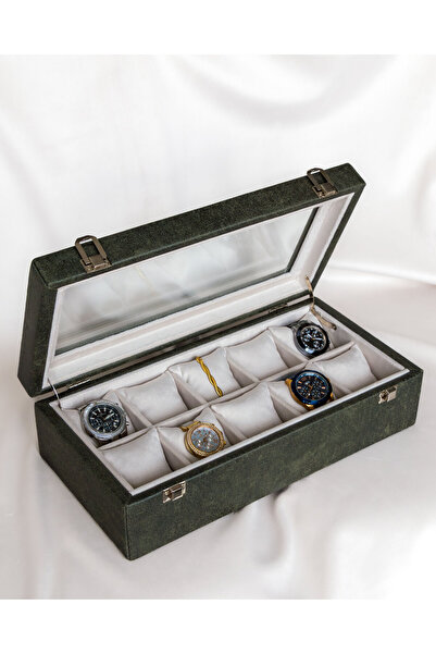 Shansora Design 10 Watch Box, Nubuck Fabric Covered, Custom Made, Handmade, A...