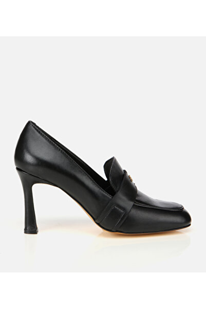 Hotiç Kadın Deri Siyah Yumuşak Dokulu Gold Detaylı Topuklu Stiletto
