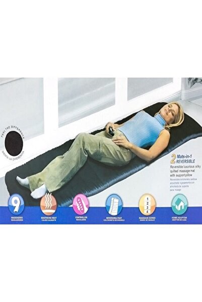 divendi-ro Saltea de masaj reversibilă cu 9 zone de masaj și încălzire, 30W, ...