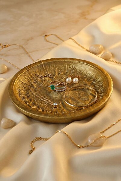 Viselia Takı Tabağı Takı Organizeri Takı Makyaj Kozmetik Düzenleyici Altın Re...